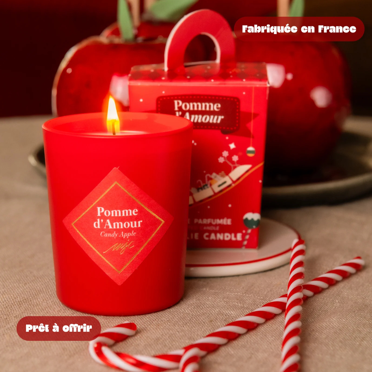Petite bougie parfumée - Pomme d'Amour