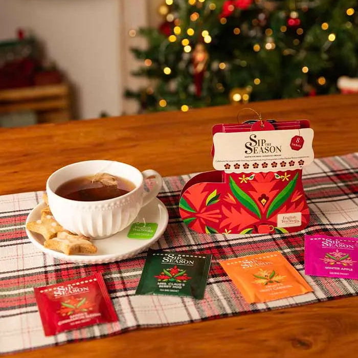 Chaussette de Noël rouge - 8 sachets de thés et infusions bio - Sip The Season