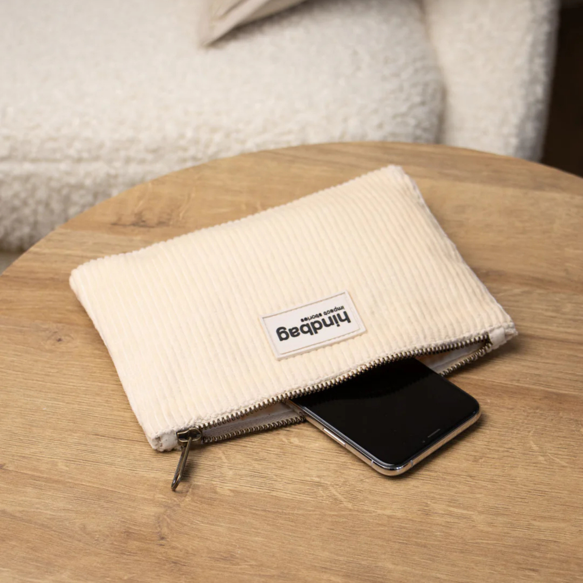 Pochette Lou - Velours Crème