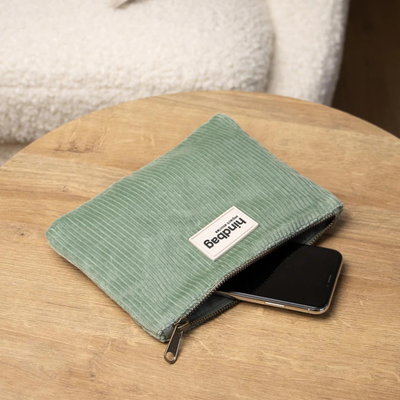 Pochette Lou - Velours Vert d'eau