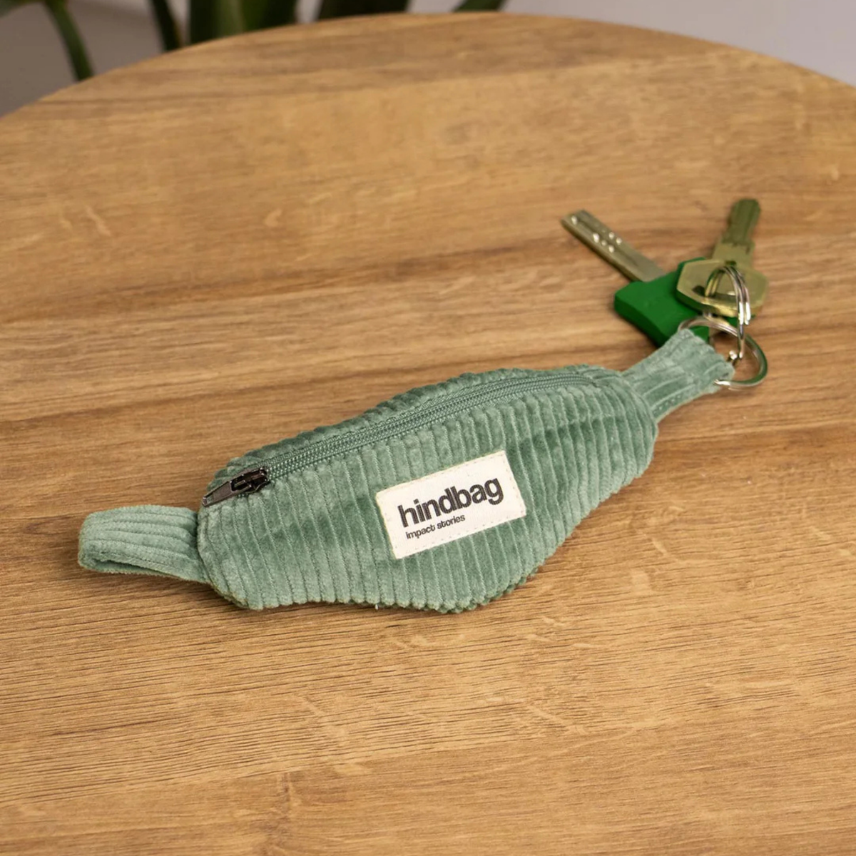 Porte-clés banane Côme - Velours Vert d'eau