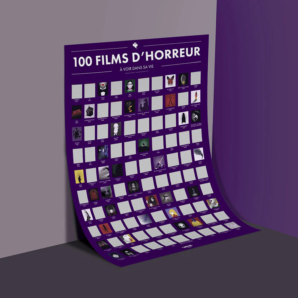 Poster à Gratter - 100 Films d'Horreur à Voir dans sa Vie