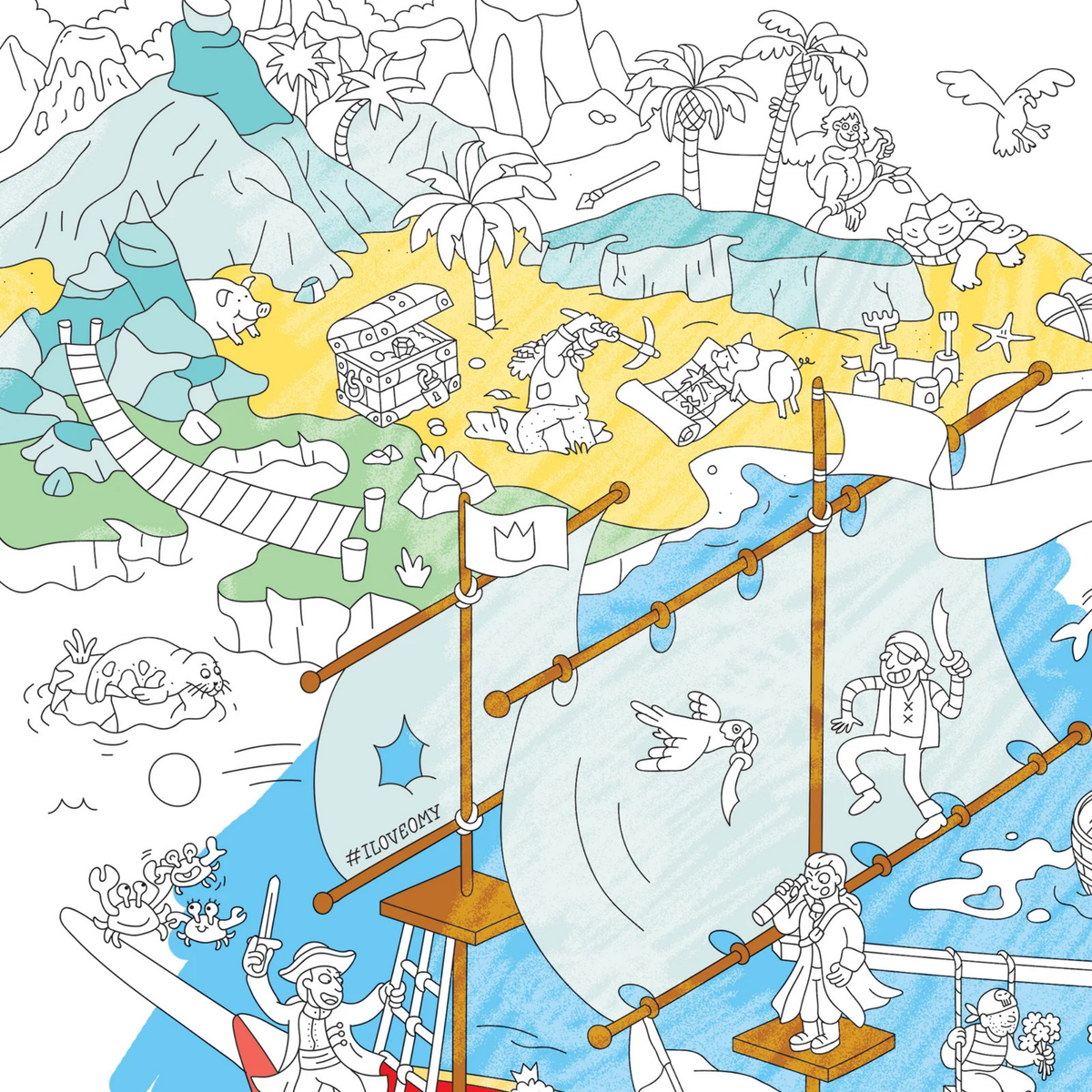 Poster à colorier - Pirates