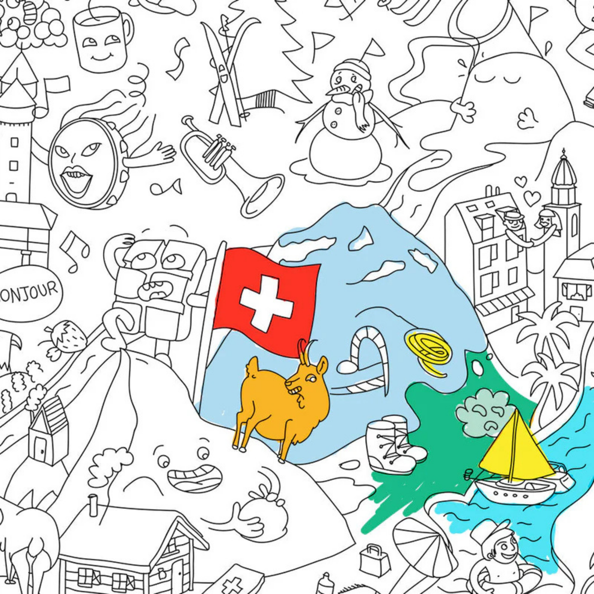 Poster à colorier - Suisse