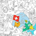Poster à colorier - Suisse