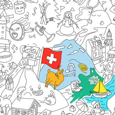 Poster à colorier - Suisse