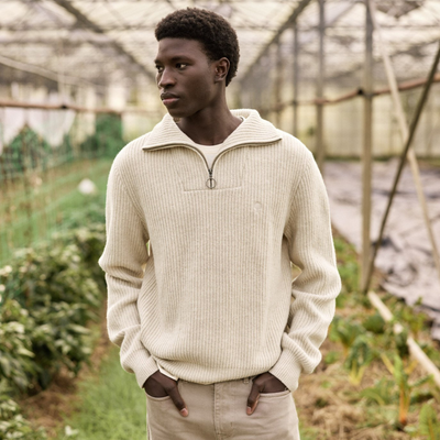 Pull camionneur laine Ardenne - Beige chiné