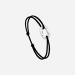 Bracelet Raban maillon plat 16 mm martelé plaqué argent - Noir