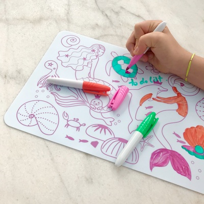 Coloriage effaçable et réutilisable - Sirène