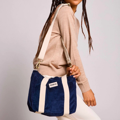Sac à main Louise - Velours Marine