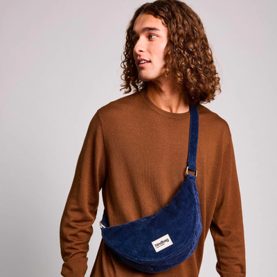 Sac banane Andrea - Velours Marine