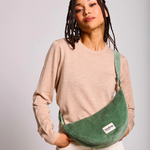 Sac banane Andrea - Velours Vert d'Eau