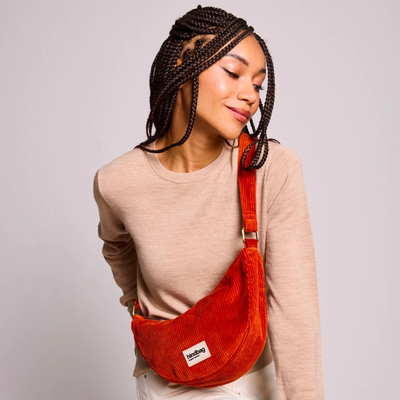 Sac banane Andrea - Velours Brique