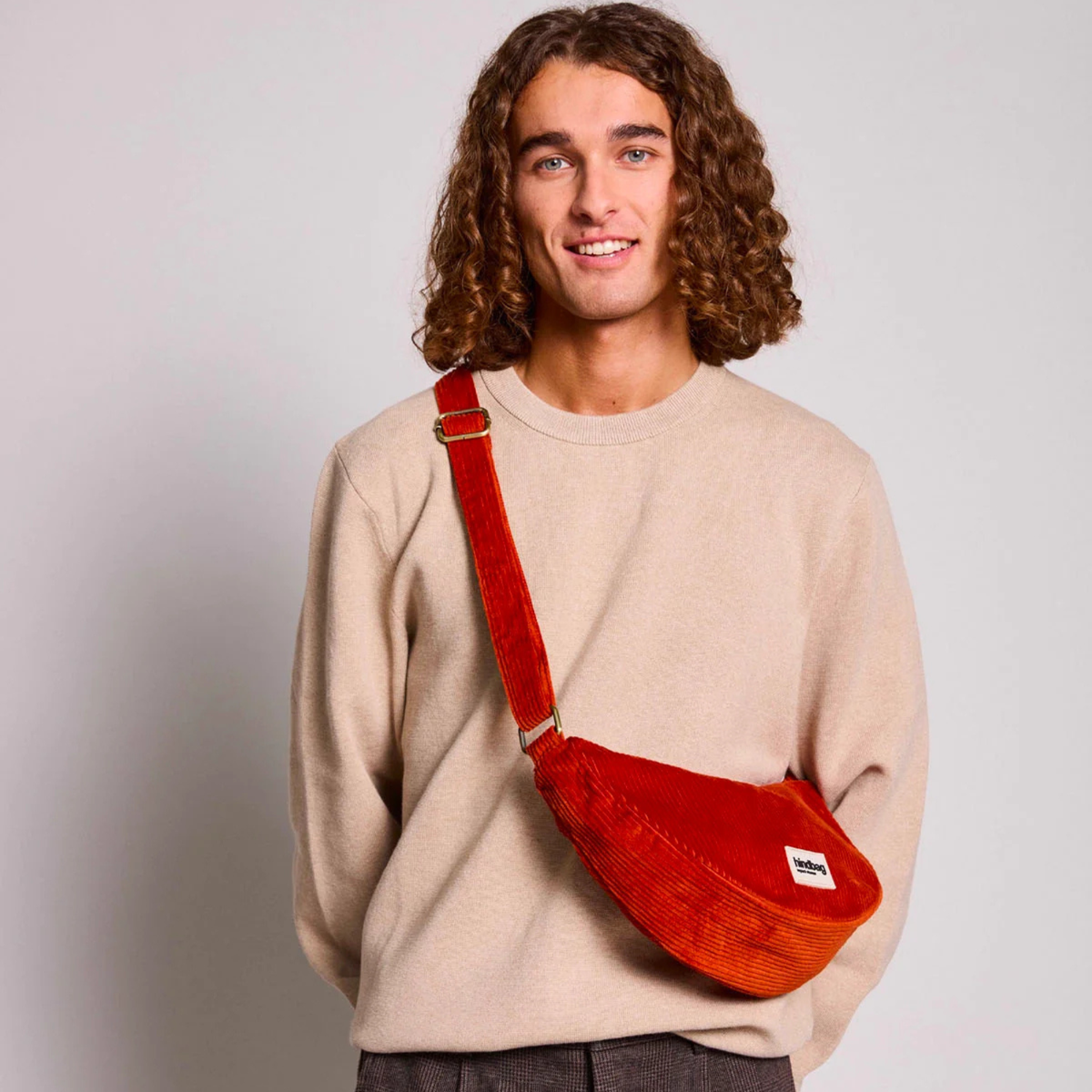Sac banane Andrea - Velours Brique