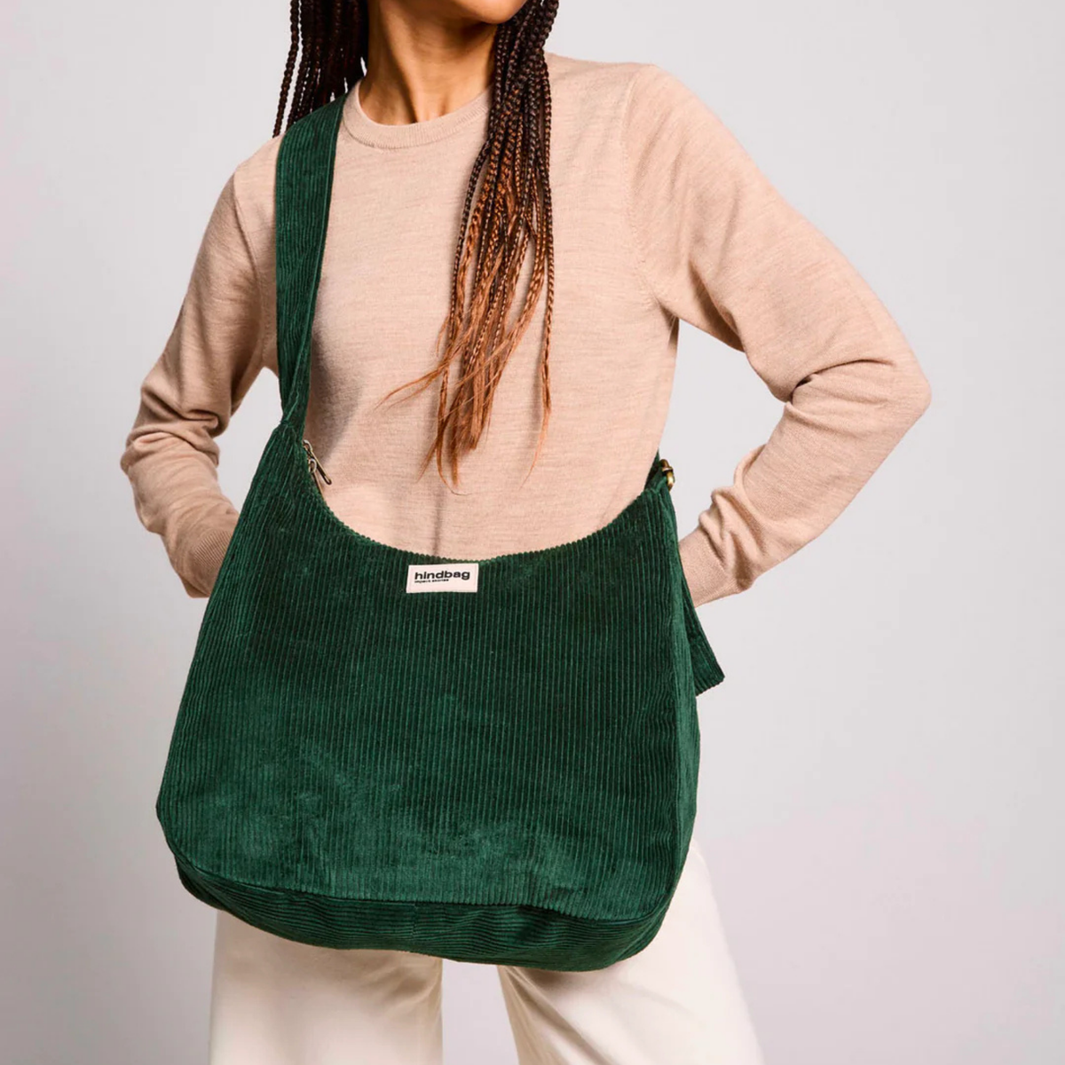 Sac hobo Claire - Velours Sapin