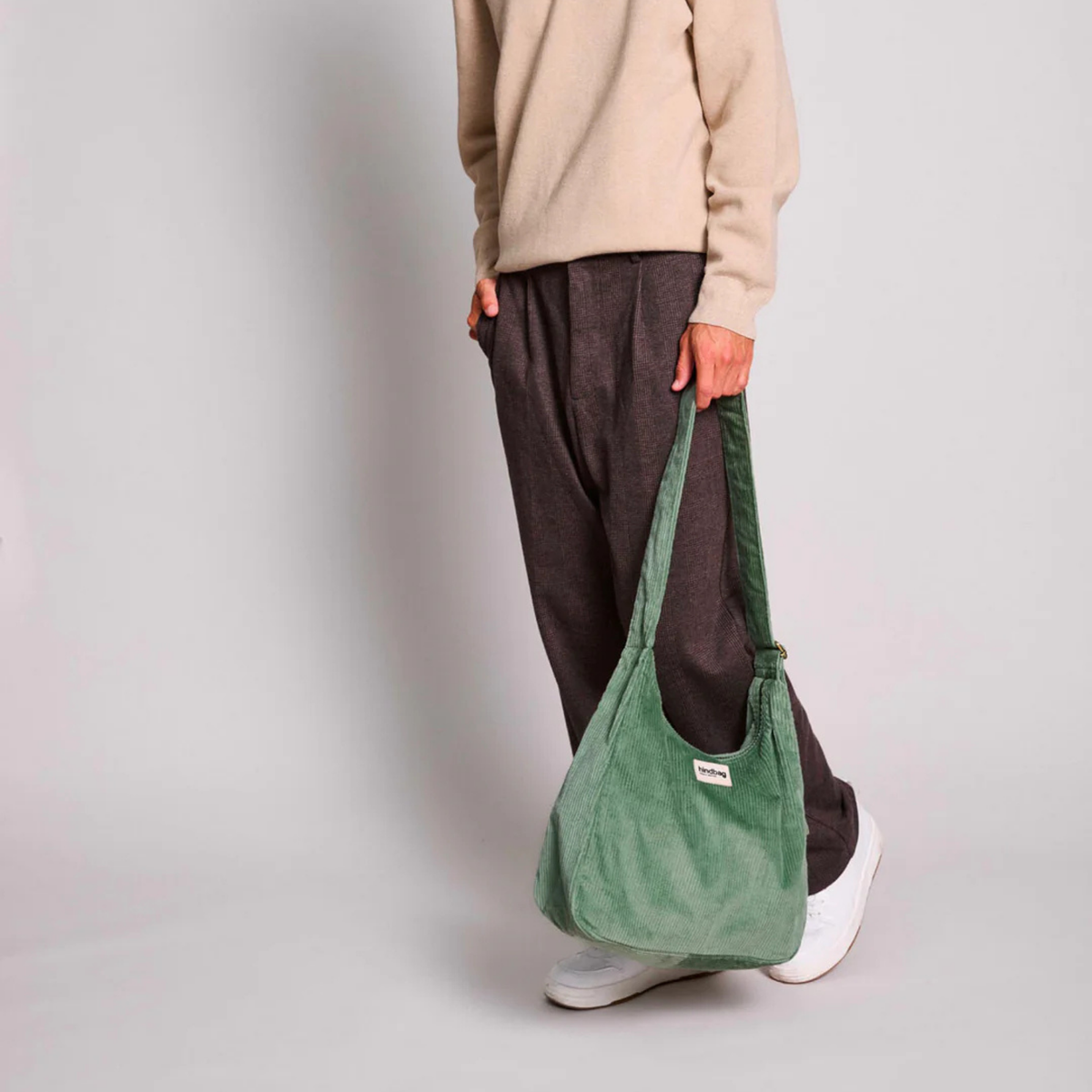 Sac hobo Claire - Velours Vert d'eau