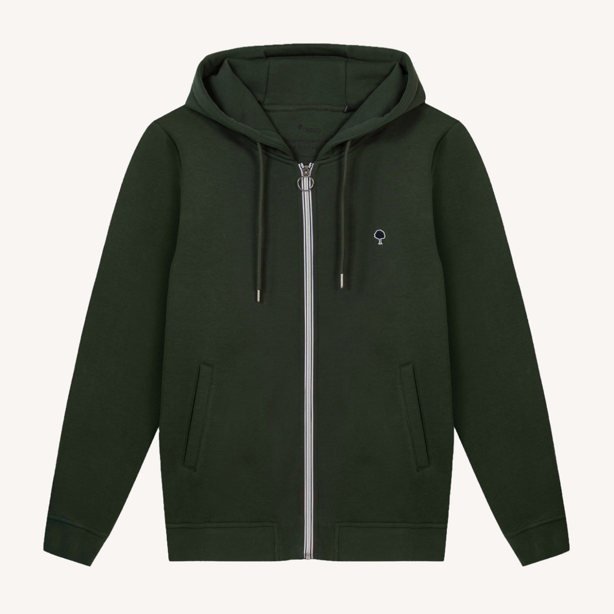 Sweat zippé coton Mesnil - Vert foncé