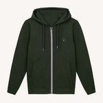 Sweat zippé coton Mesnil - Vert foncé