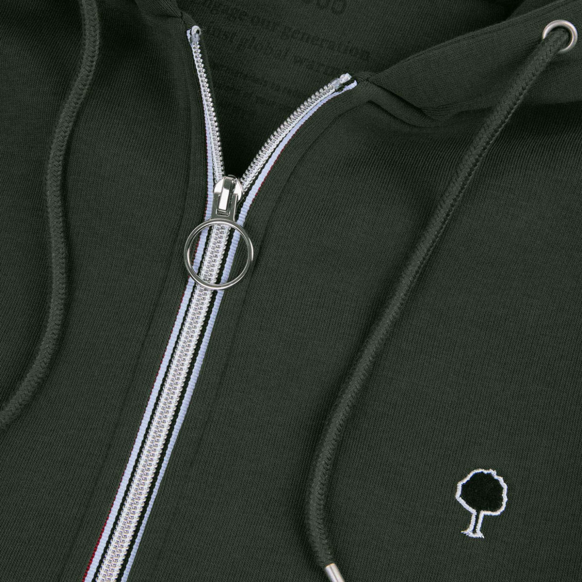 Sweat zippé coton Mesnil - Vert foncé