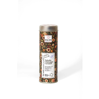 Thé Noir - Aromatisé Saveurs Noisette Châtaigne Caramel - Boîte Ronde 65 g