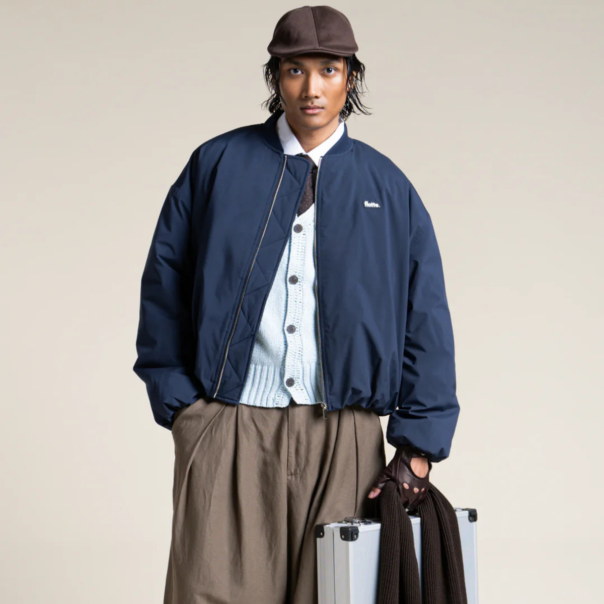 Veste bomber imperméable Alésia - Indigo