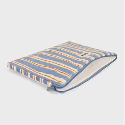 Housse d'ordinateur Ava - Rayures Larges Bleu