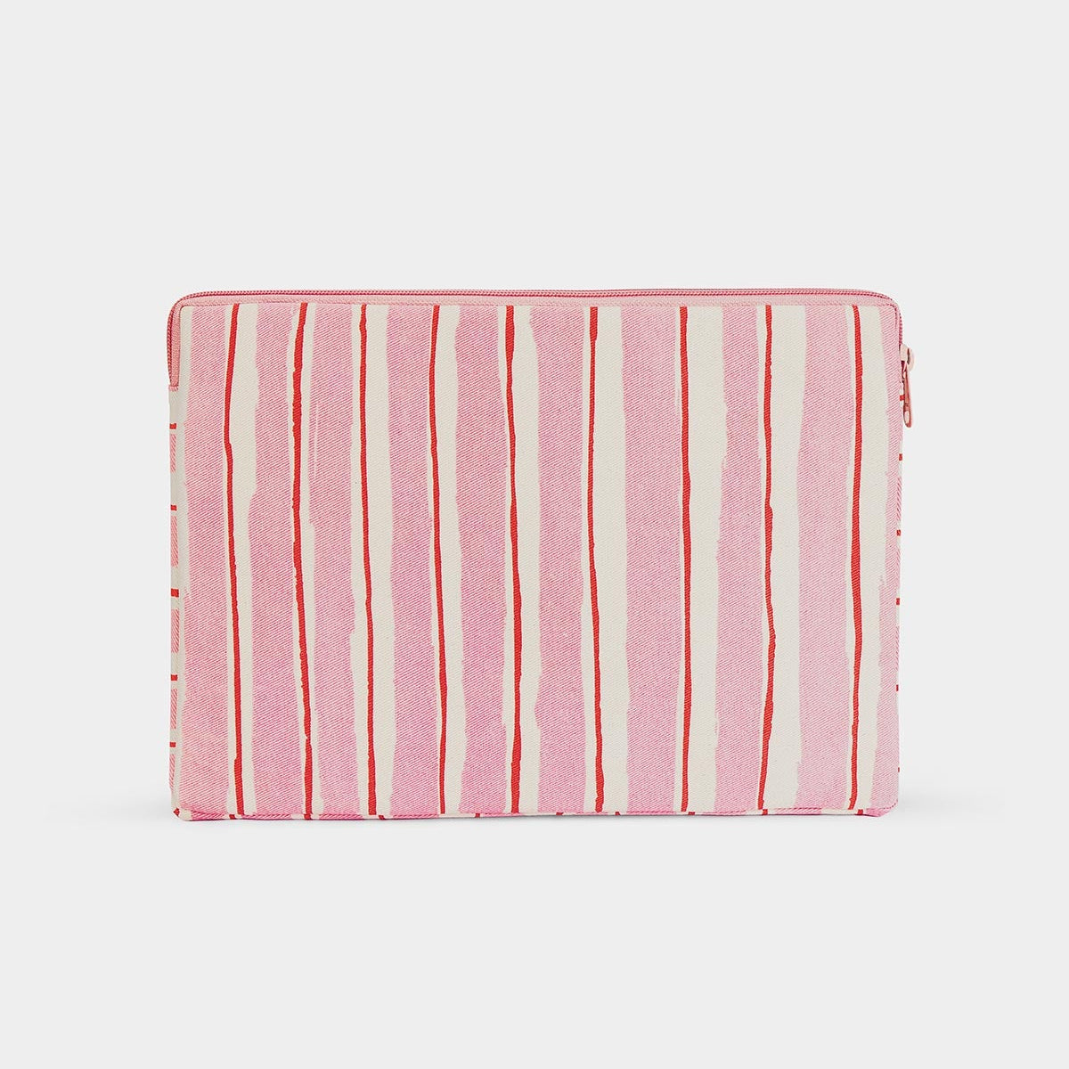 Housse d'ordinateur Ava - Rayures Larges Rose