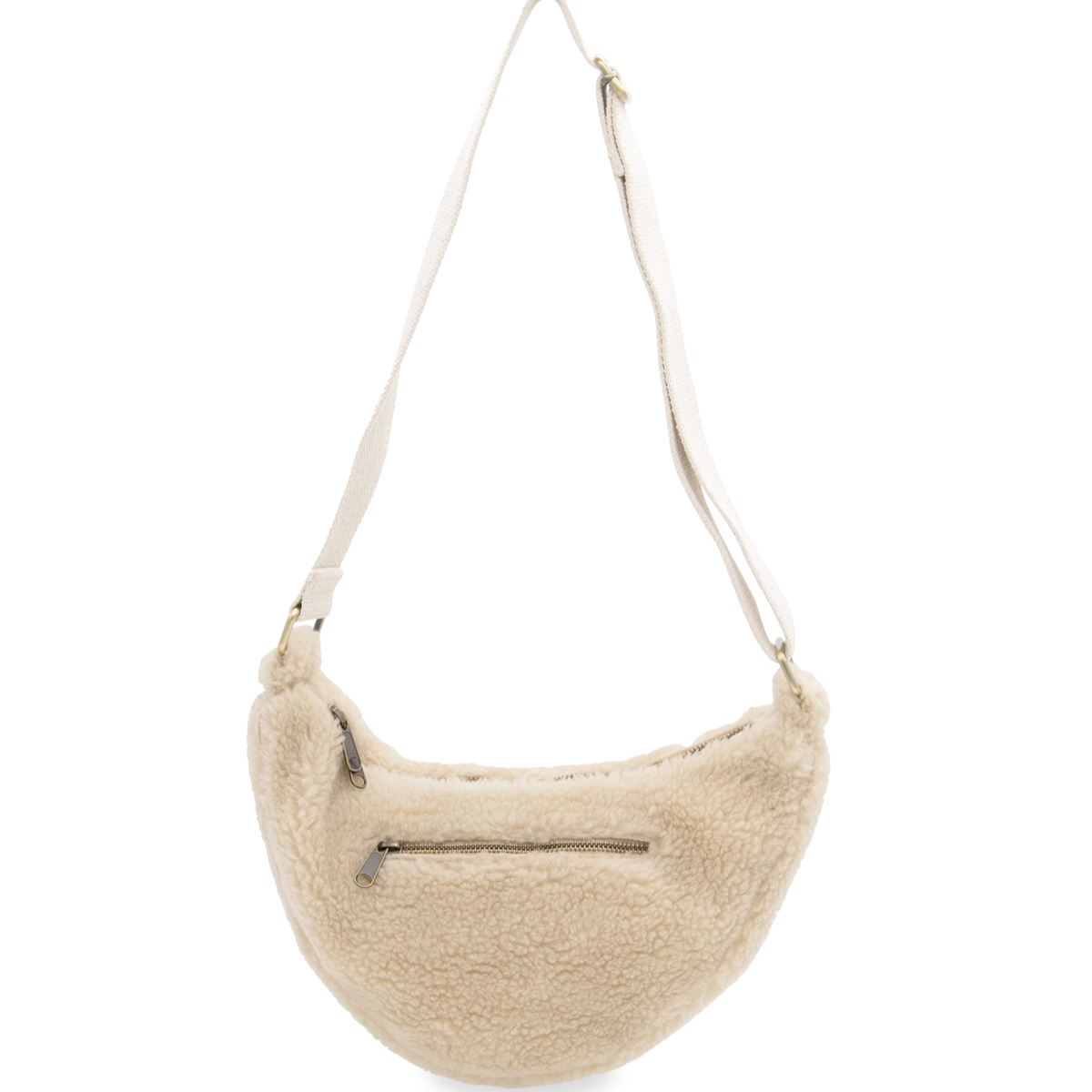 Sac banane Andrea - Fourrure beige