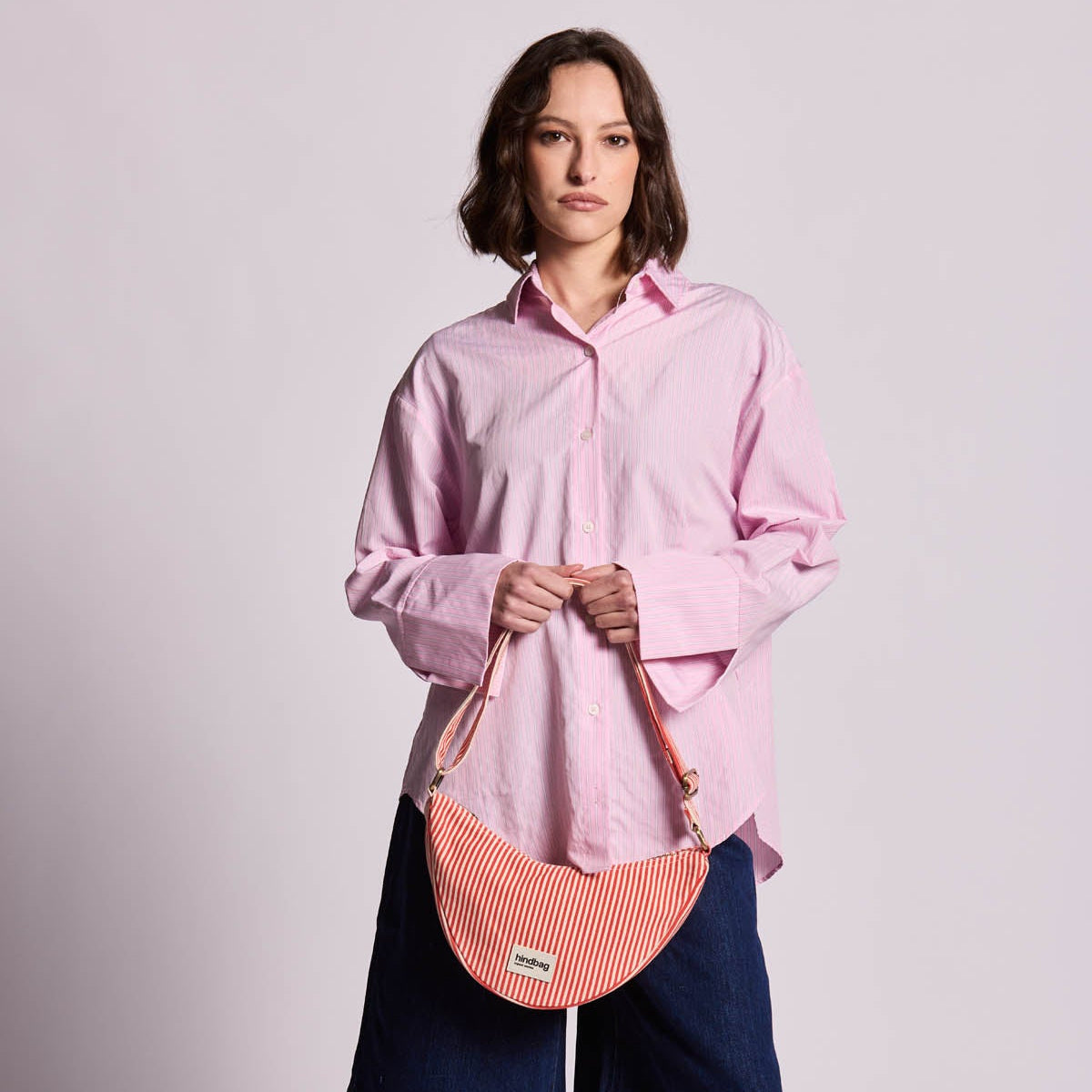 Sac banane Andrea - Rayures Fines Rouge
