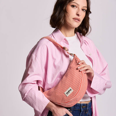 Sac banane Andrea - Rayures Fines Rouge