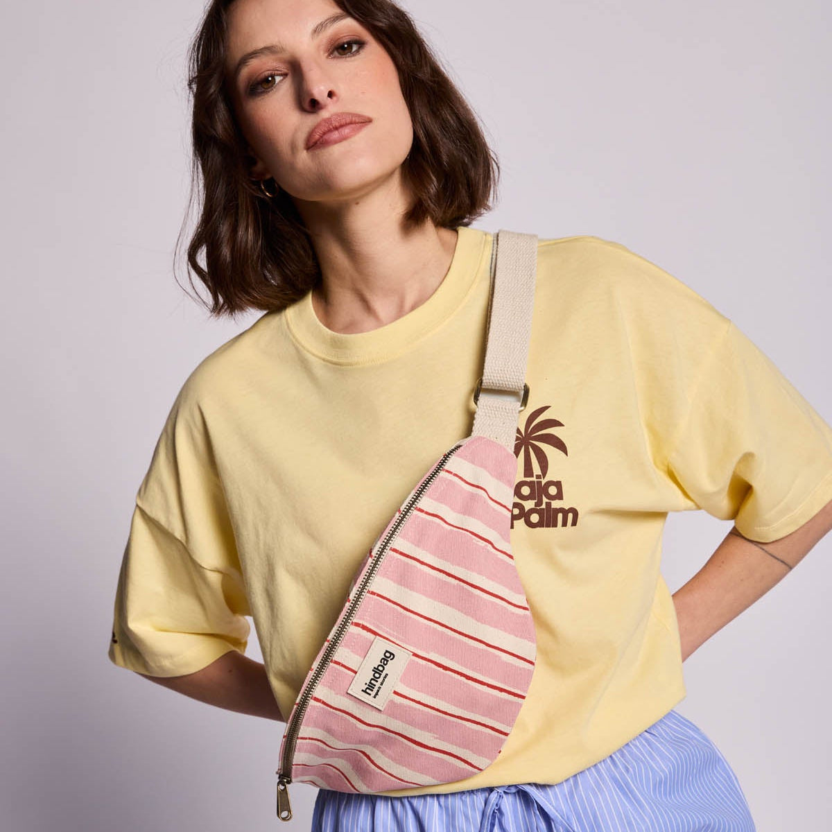 Banane Olivia - Rayures Larges Rose