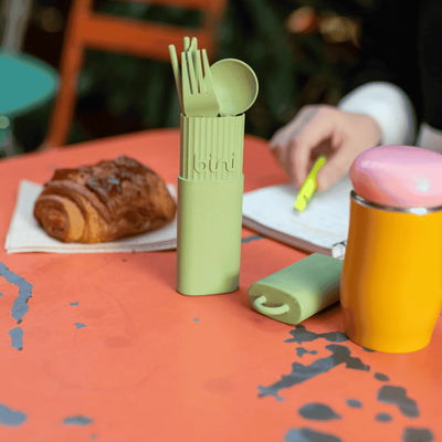 Kit de couverts réutilisables - Vert Clair