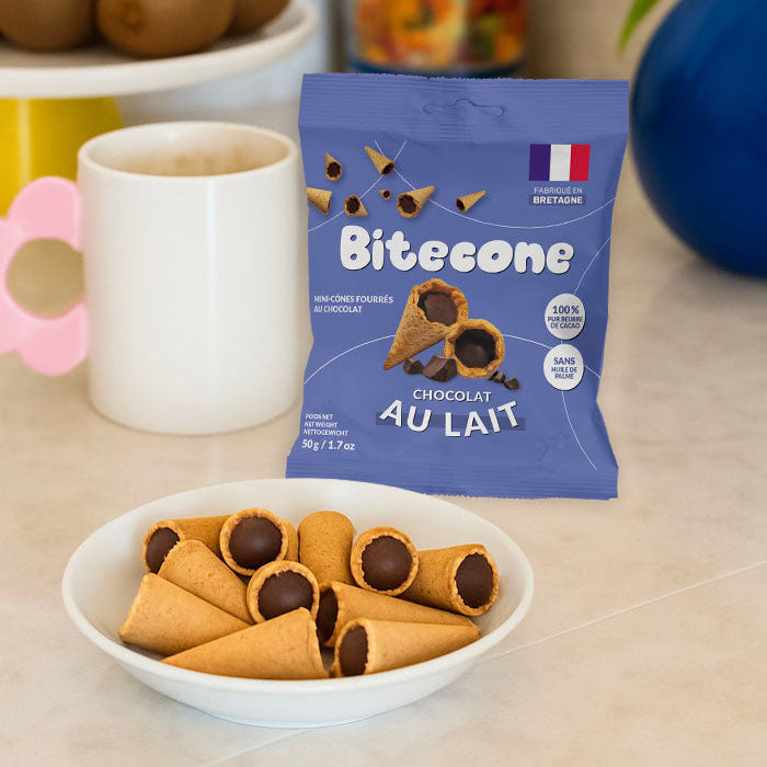 Mini cônes fourrés chocolat au lait - 100g x15 Bitecone