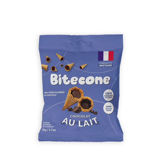 Mini cônes fourrés chocolat au lait - 100g x15 Bitecone