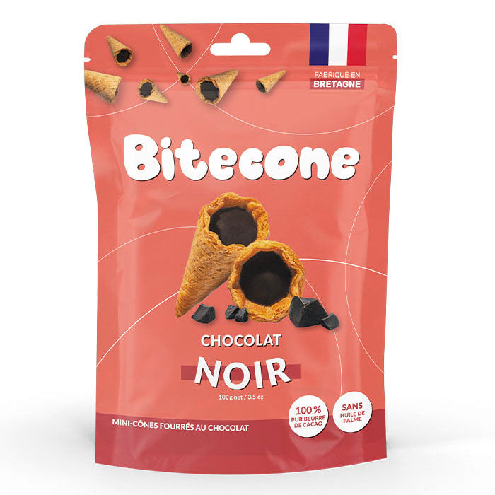 Mini cônes fourrés au chocolat noir  - 100g x15 Bitecone