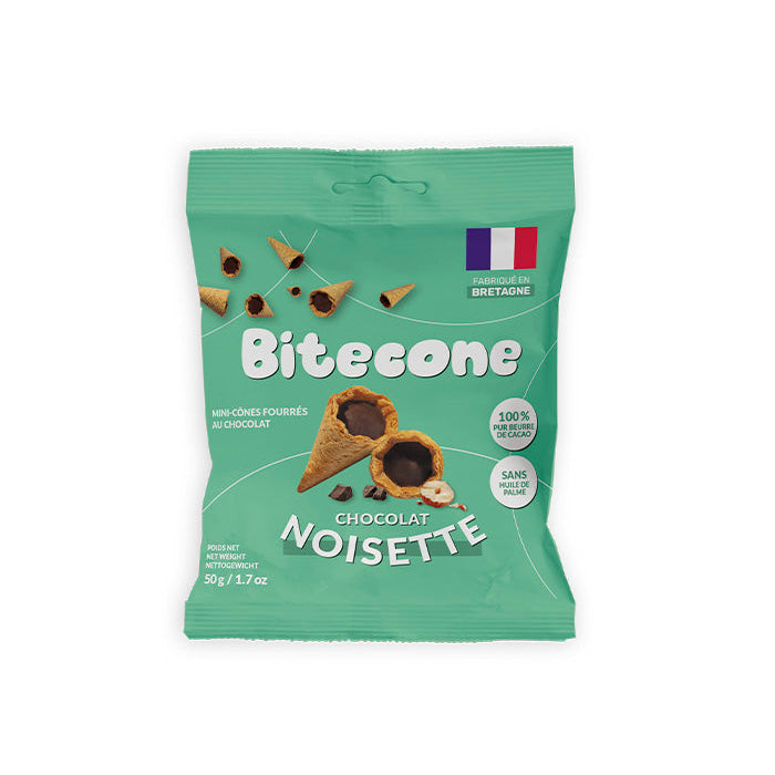 Mini cônes fourrés au chocolat noisette - 100g x15 Bitecone