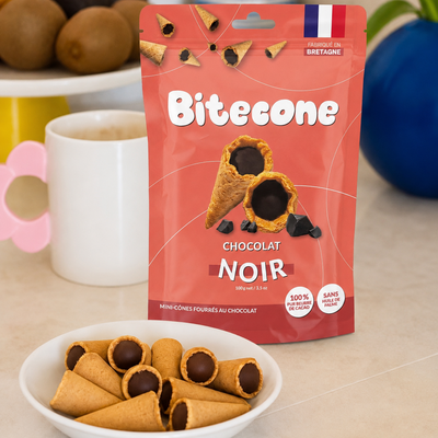Mini cônes fourrés au chocolat noir  - 100g x15 Bitecone