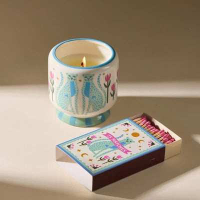 Bougie en céramique A Dopo Blue Cheetahs 226 g – Lin & Iris