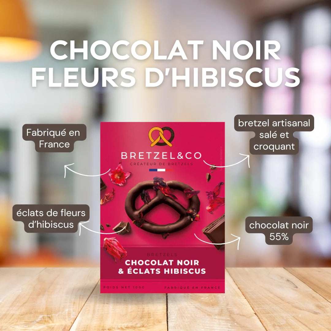 Bretzel - Chocolat noir fleurs d'hibiscus