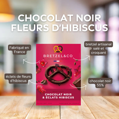Bretzel - Chocolat noir fleurs d'hibiscus