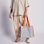 Sac Cabas Claude - Rayures Larges Bleu