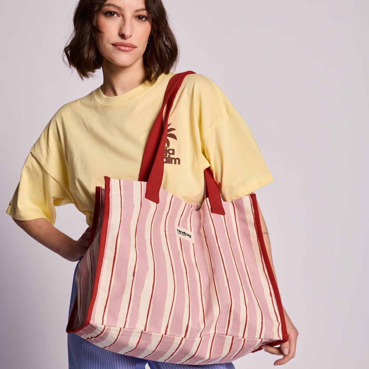Sac Cabas Claude - Rayures Larges Rose