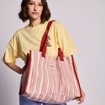 Sac Cabas Claude - Rayures Larges Rose