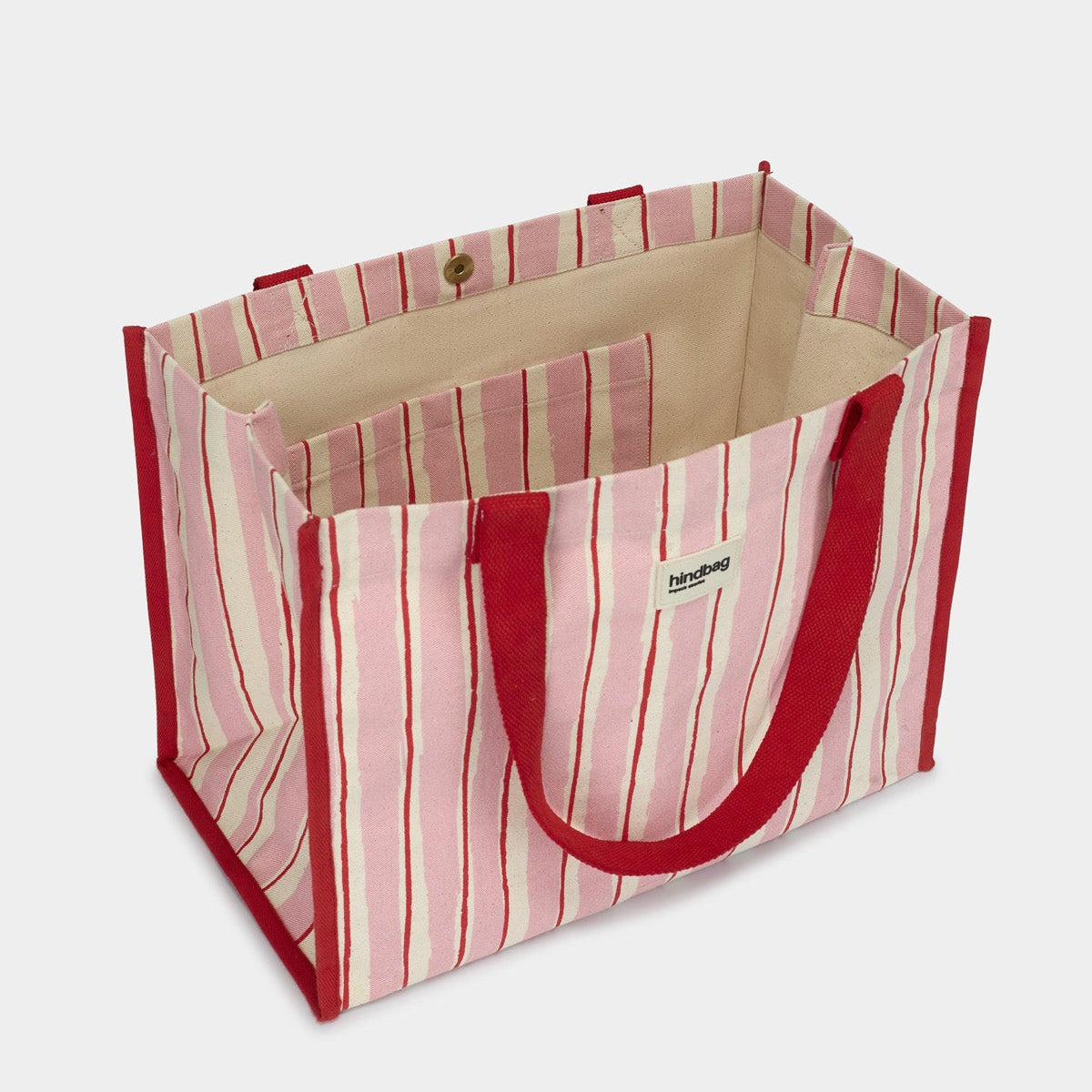 Sac Cabas Claude - Rayures Larges Rose