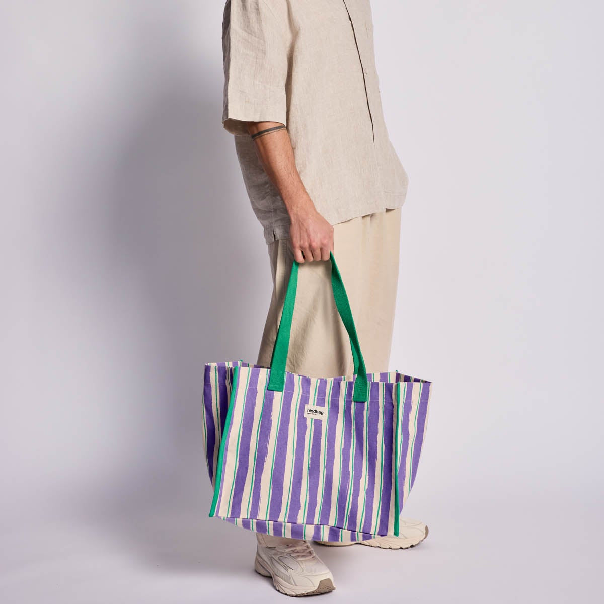 Sac Cabas Claude - Rayures Larges Violet