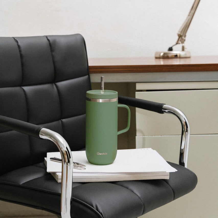 Mug isotherme inox 600ml - Matt Kaki avec anse