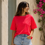 T-Shirt Marinière - Corail