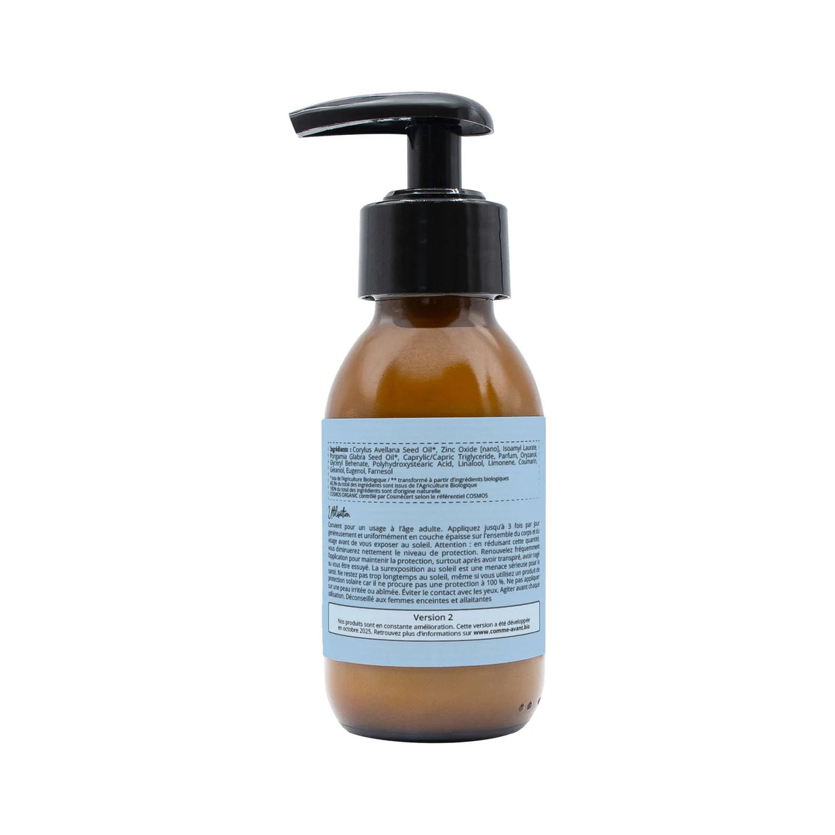 Crème solaire minérale liquide SPF50 - Monoï & Musc