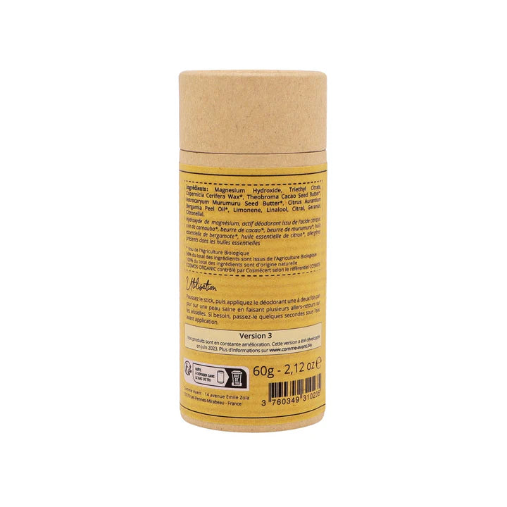 Déodorant solide au beurre de Cacao - Citron & Bergamote