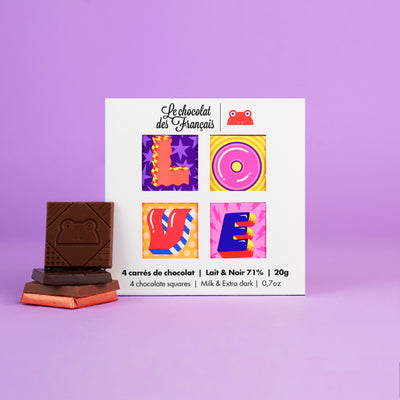 Coffret 4 carrés de chocolat bio
